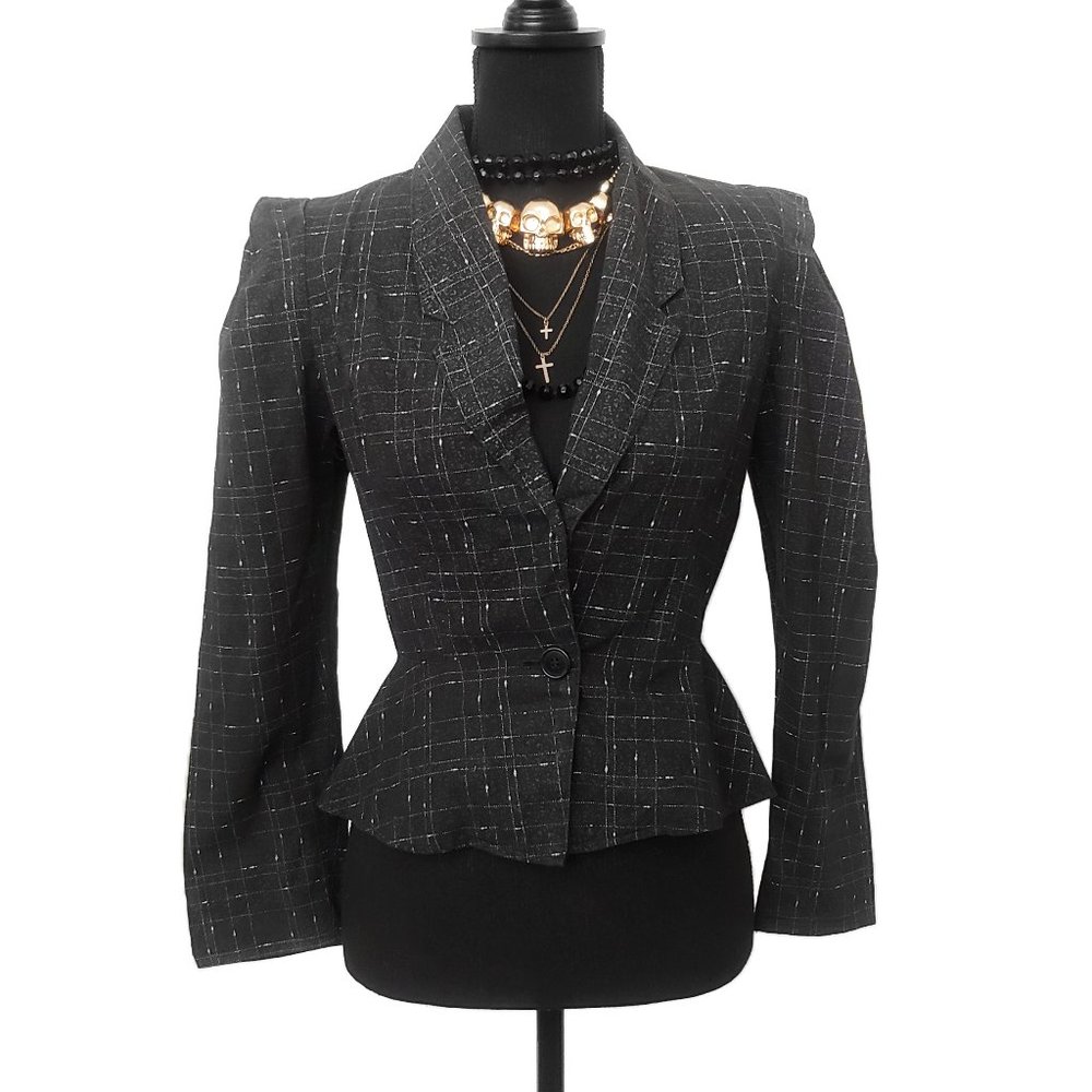 Vintage 1980s early 1990s Peplum Jacket Corp Goth